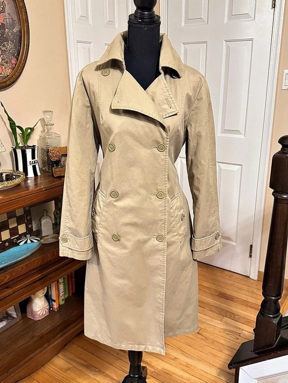 Vintage 2003 GAP Women's 100% Cotton Trench Coat Size Medium